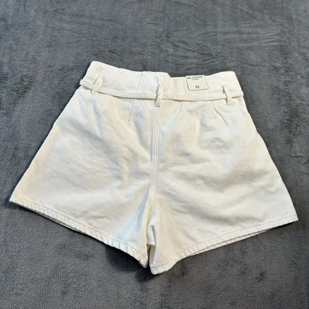Blank NYC Womens Shorts‎ 27 White High Rise Denim Belt Classic Minimalist Preppy